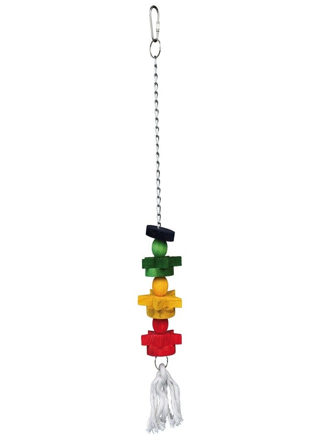 Trixie, Germany Trixie Colourful Wooden Bird Toy with Chain/Rope, 30Cm (Medium Size), Green, Medium, 58.2 Gram (4011905051956)